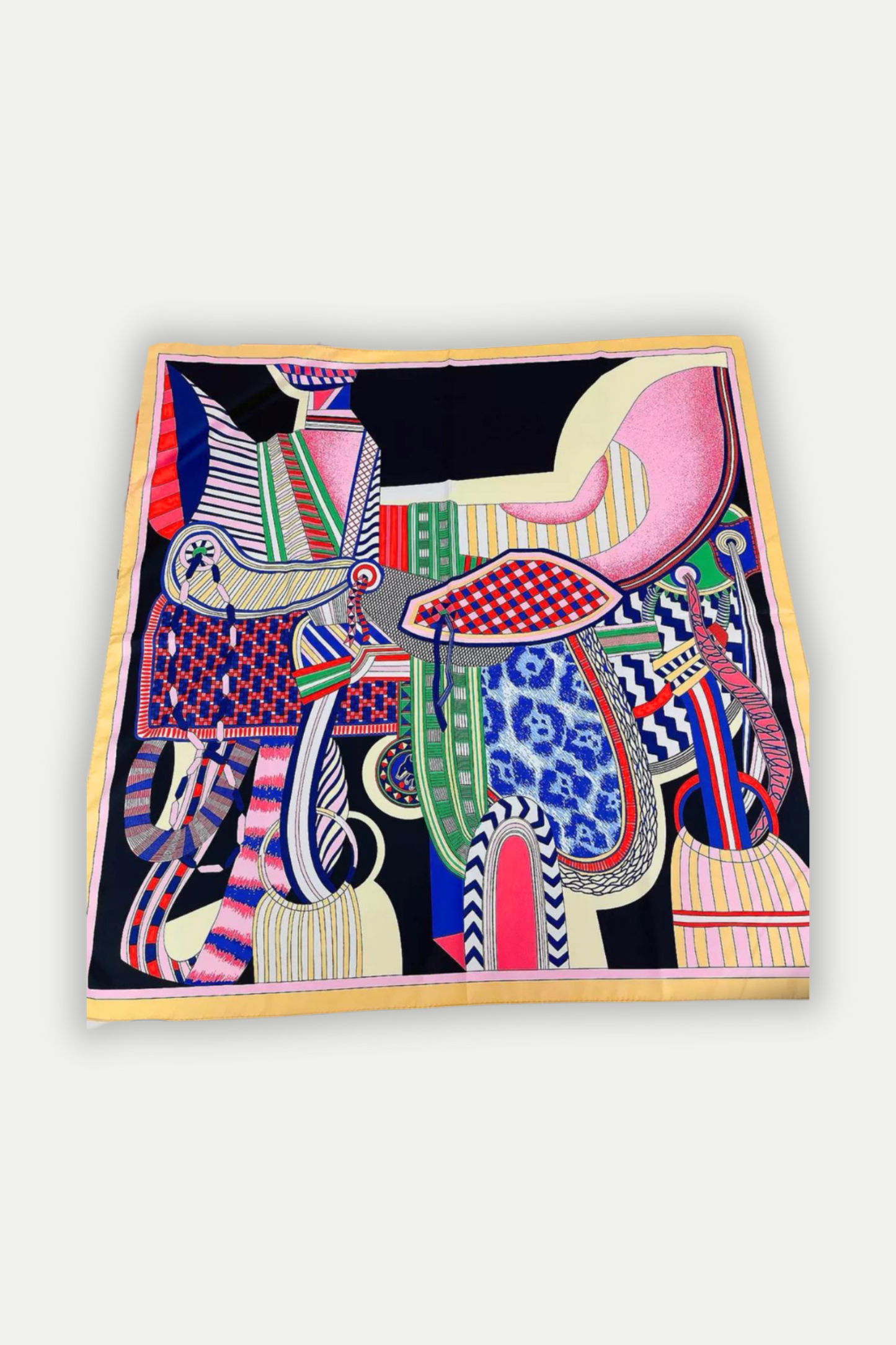 Luxuriöses Seidentuch 90 x 90 cm "Ethno Leo"