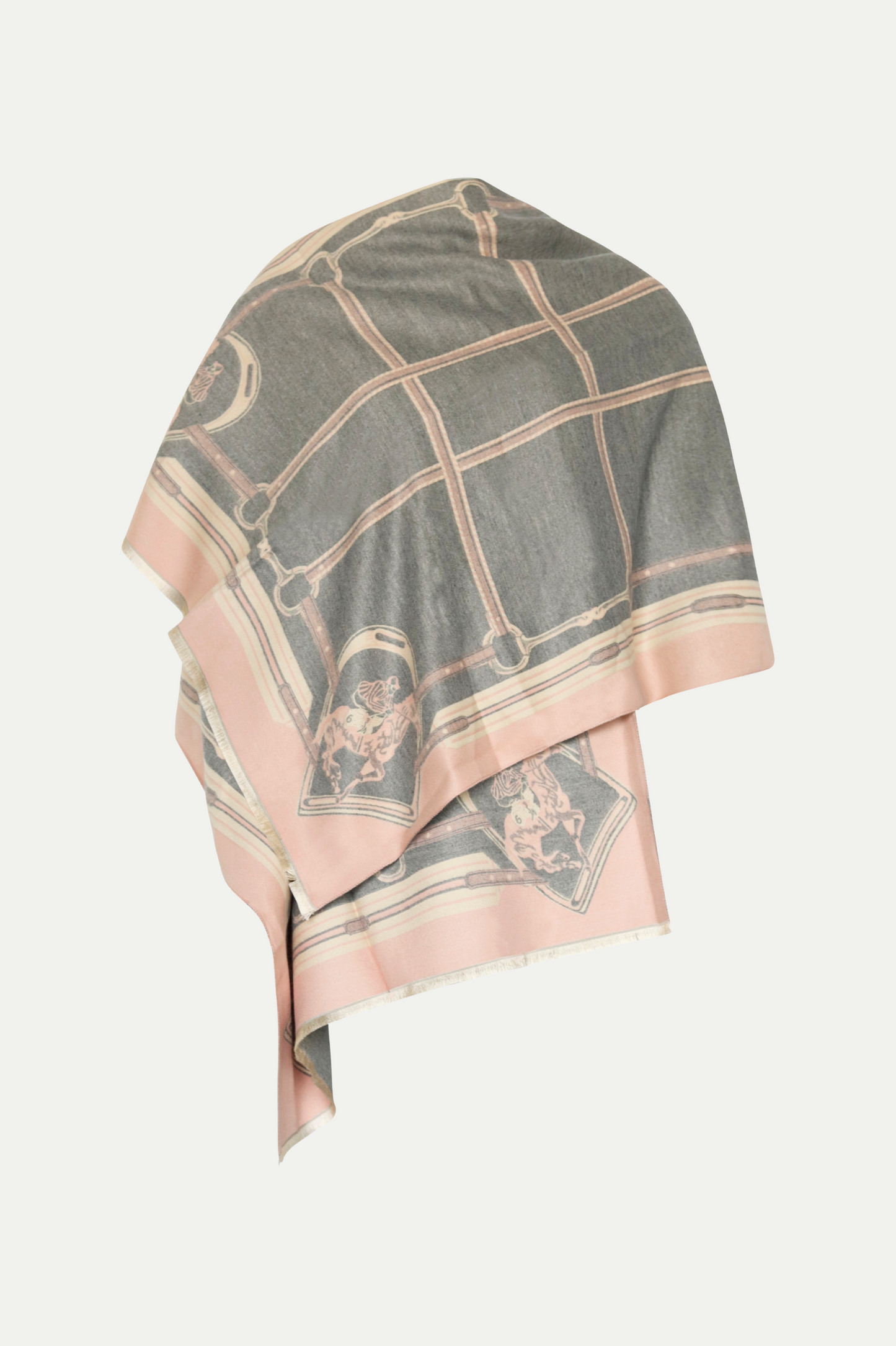Luxuriöser Schal "The Cane Collection" grey melange/rosé