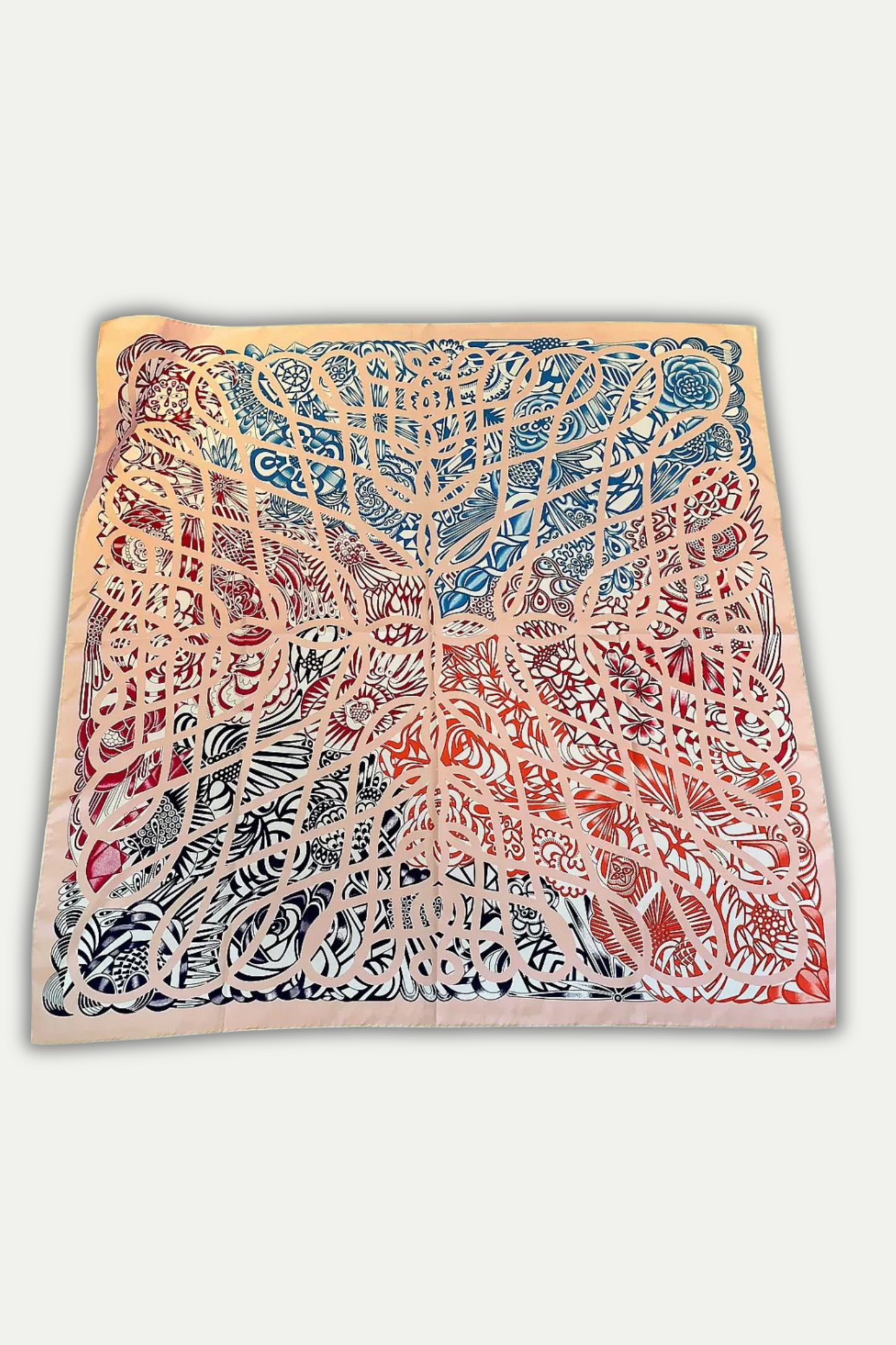 Luxuriöses Seidentuch 90 x 90 cm "Lignes Infinies"