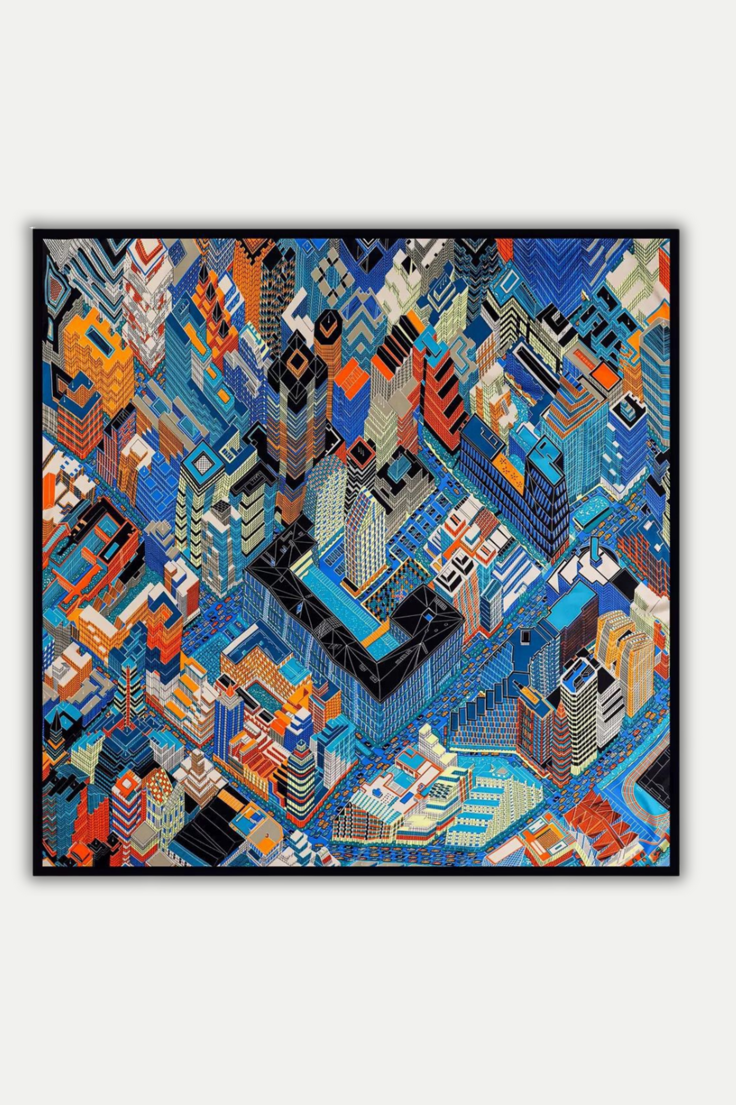 Luxuriöses Seidentuch 130 x 130 cm "Cité Infinie"