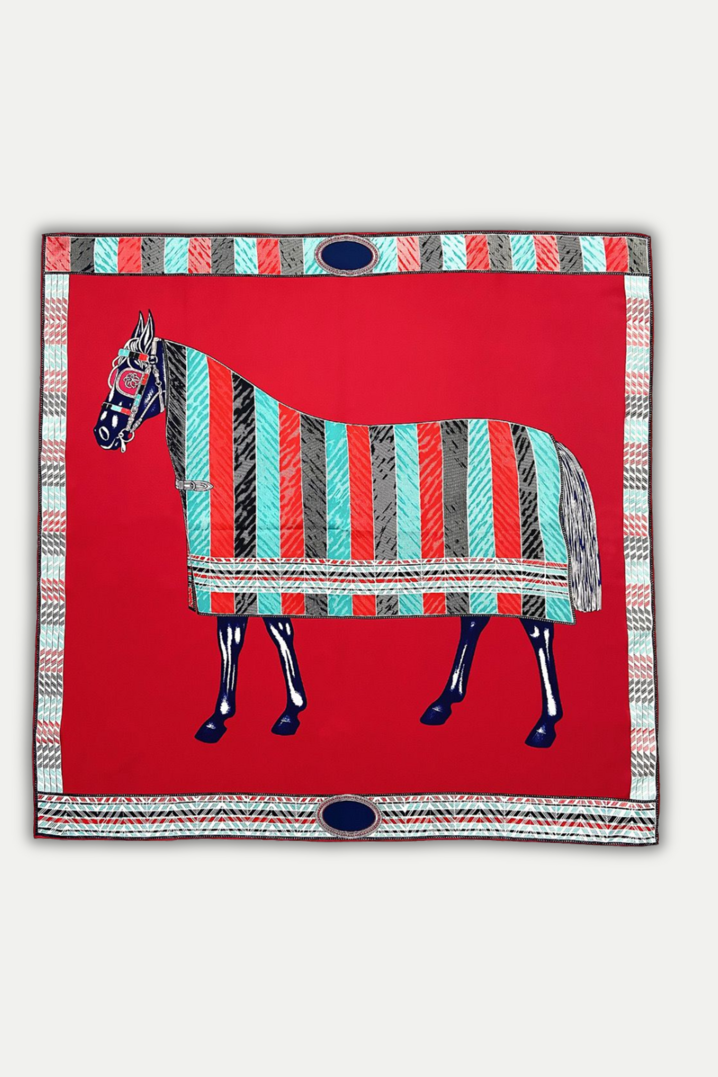 Luxuriöses Seidentuch 90 x 90 cm "Cheval Drapé"