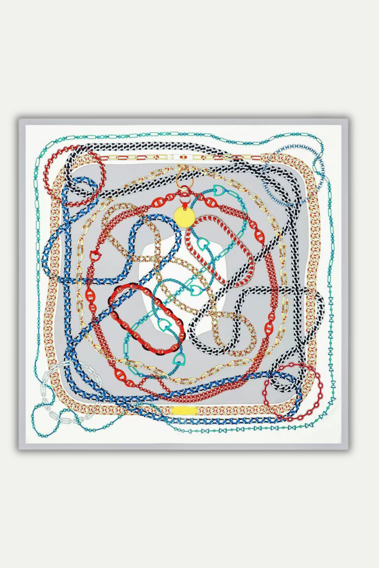 Luxuriöses Seidentuch 130 x 130 cm "Chaîne Infinie"