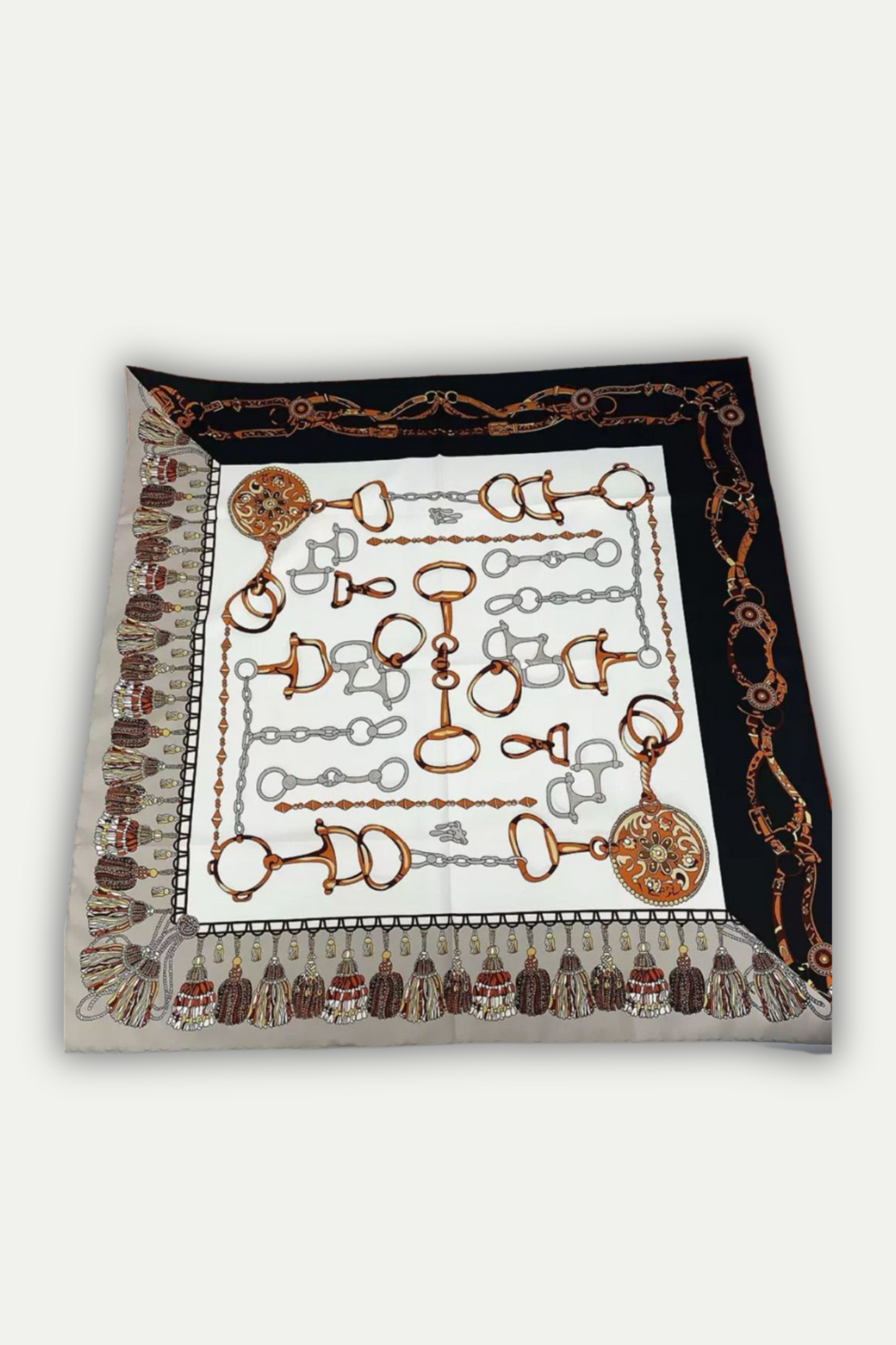 Luxuriöses Seidentuch 90 x 90 cm "Chain Elegance"