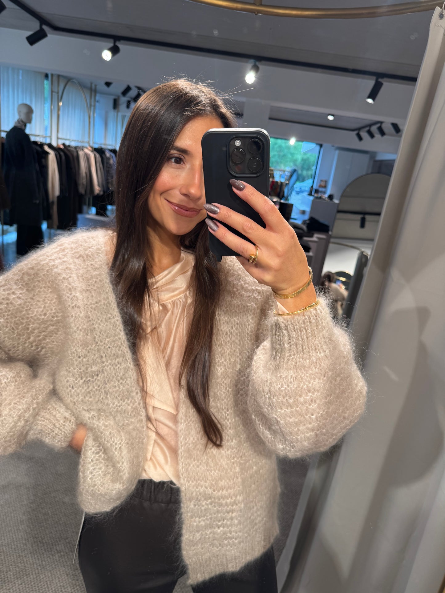 Offener Cardigan in beige