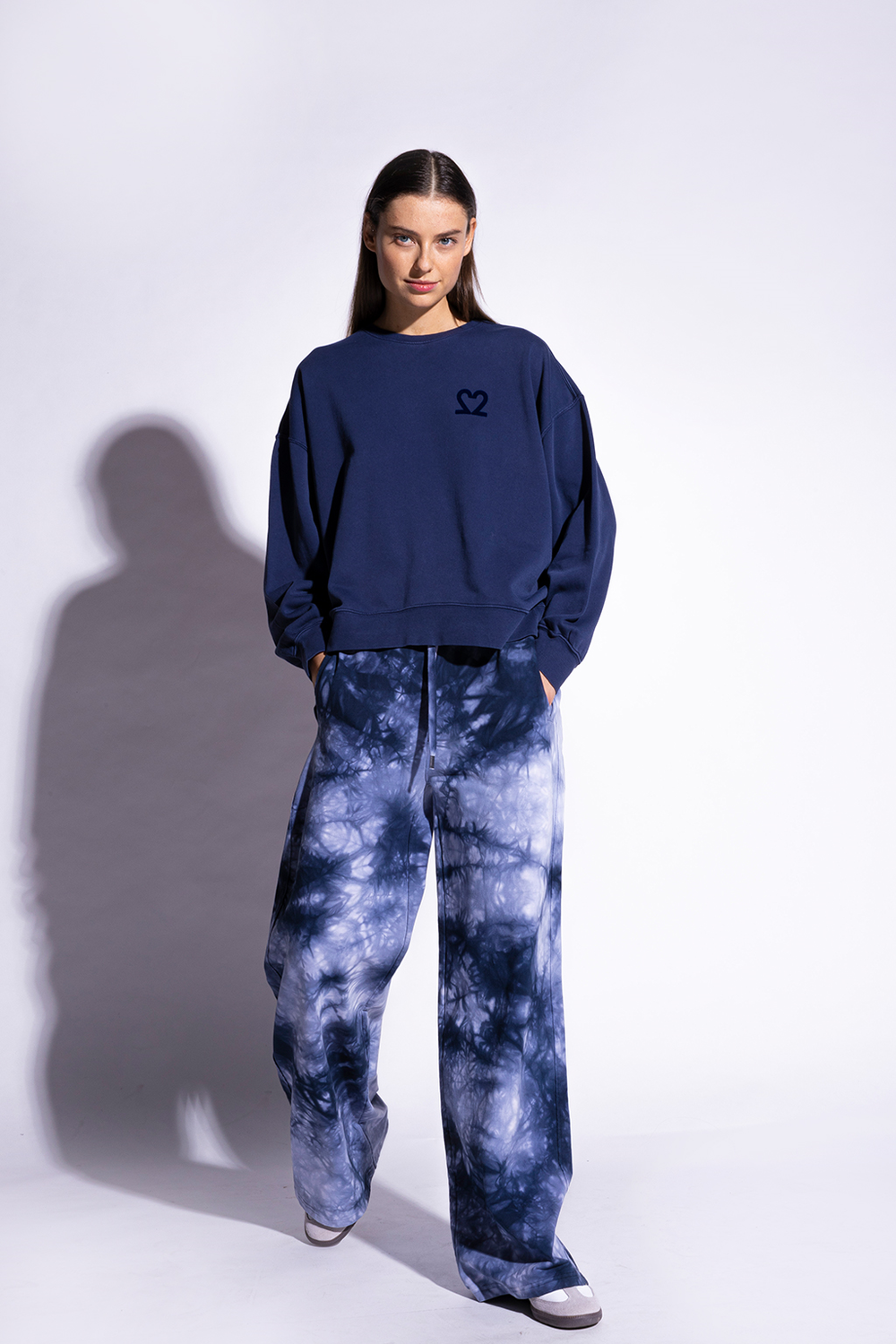Lässiges Sweatshirt aus Bio- Baumwolle in navy