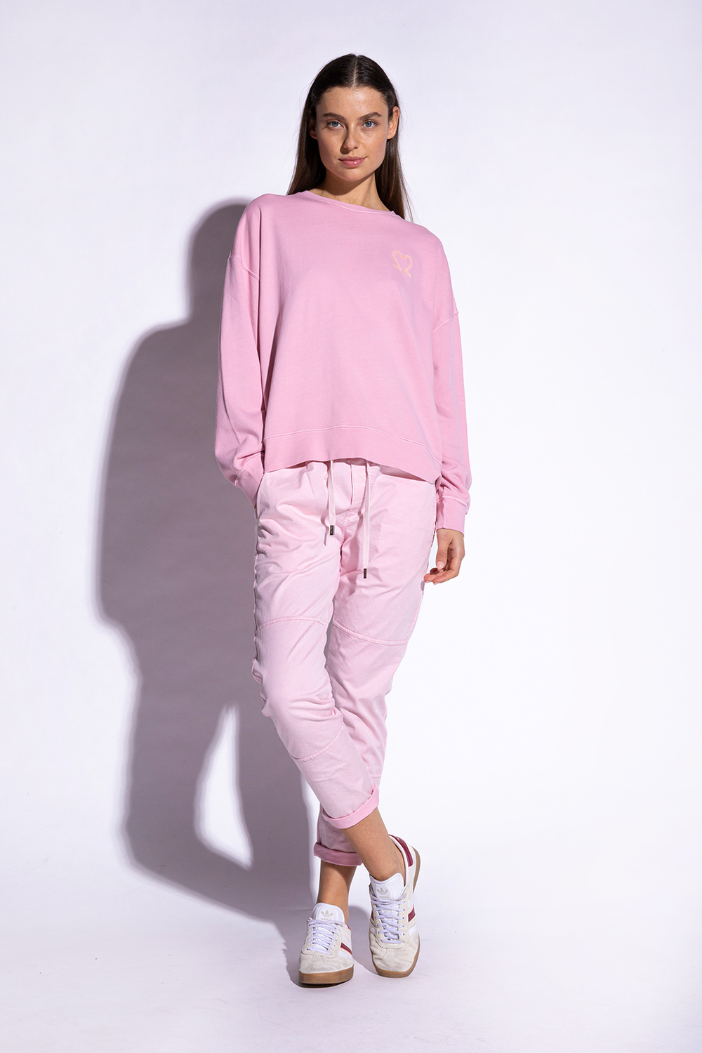Lässiges Sweatshirt aus Bio- Baumwolle in rose