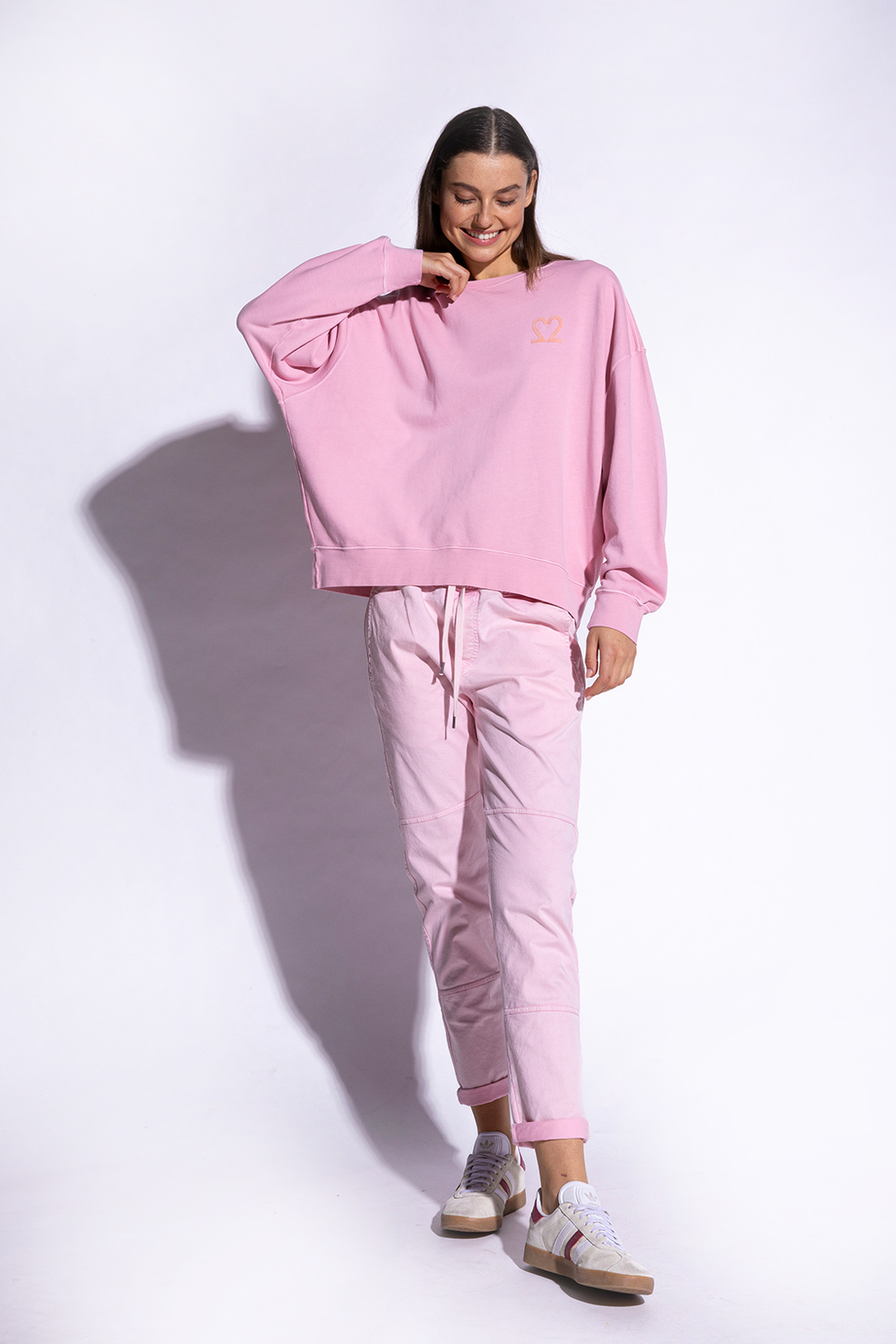 Lässiges Sweatshirt aus Bio- Baumwolle in rose