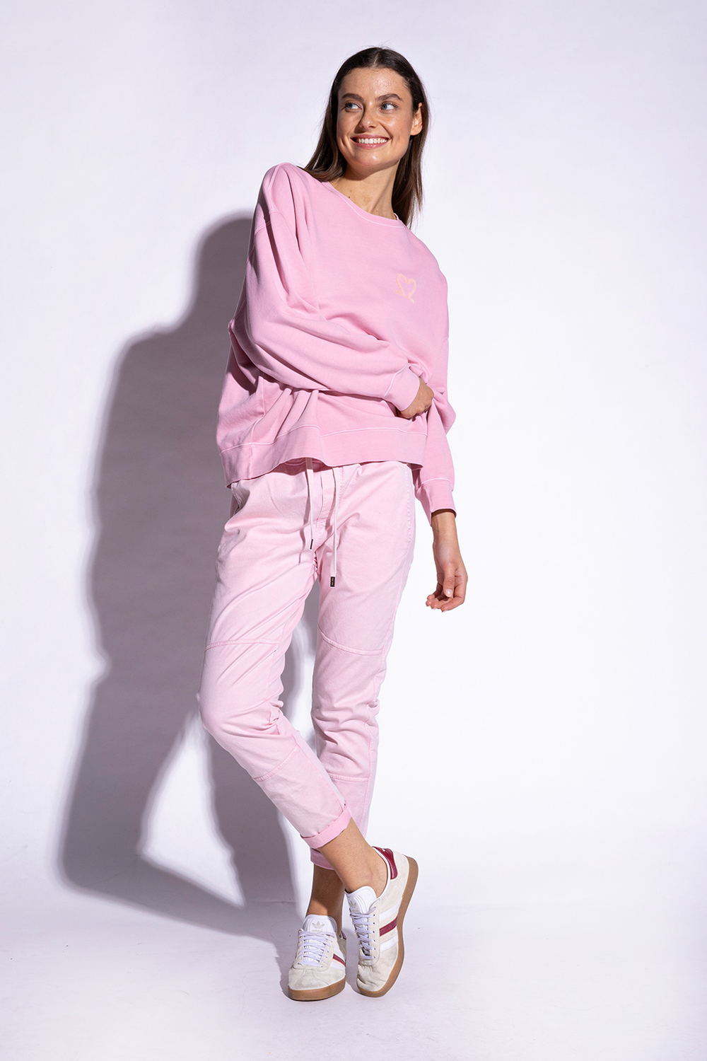 Lässiges Sweatshirt aus Bio- Baumwolle in rose