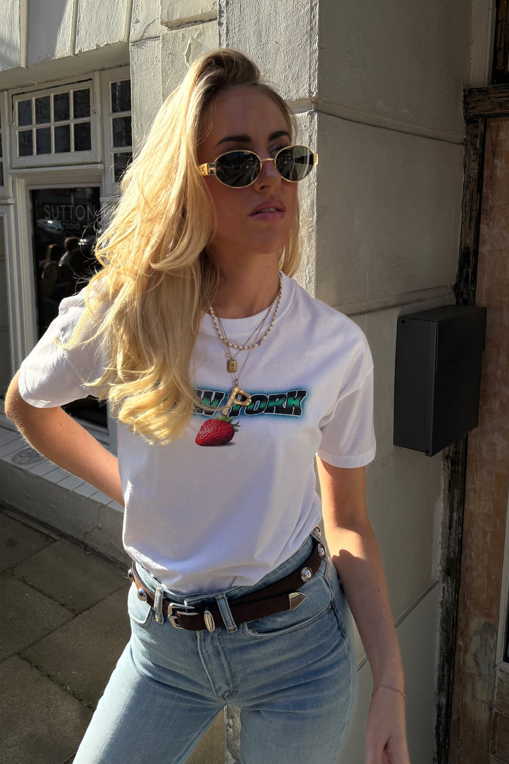 T- Shirt "NEW YORK" in weiß