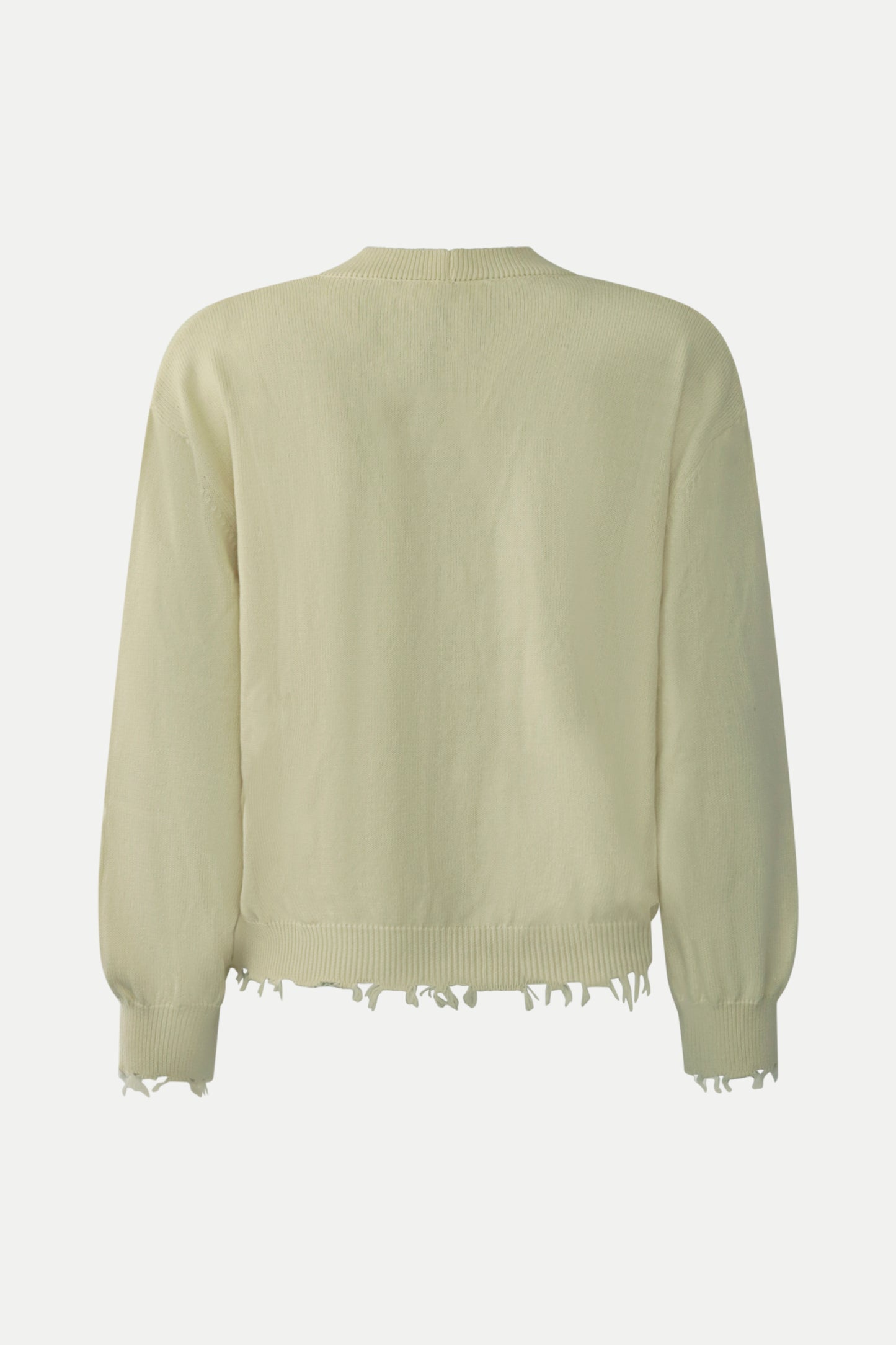 Beiger Strick-Cardigan mit Distressed-Details