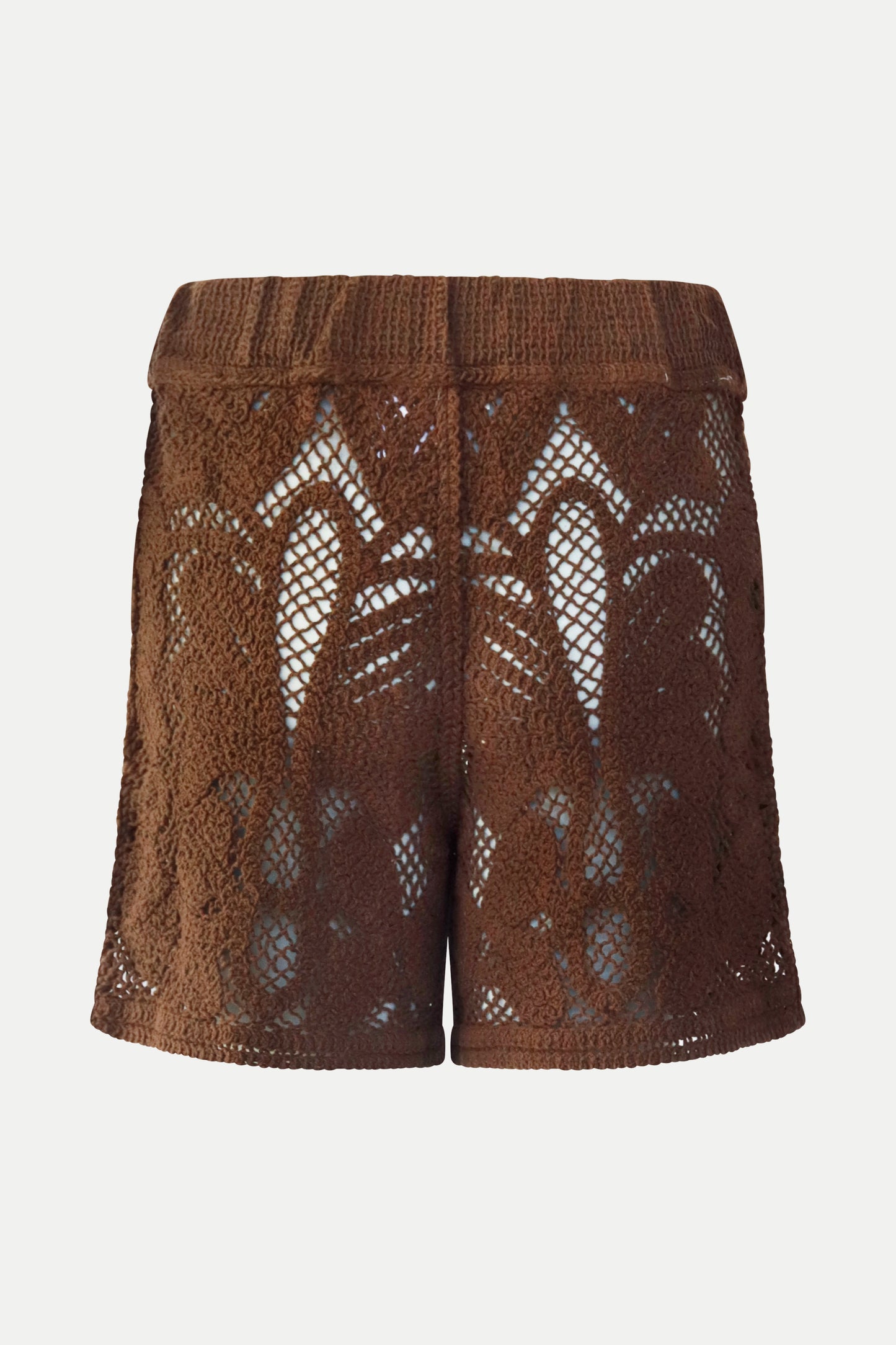 Gehäkelte Shorts in dunkelbraun