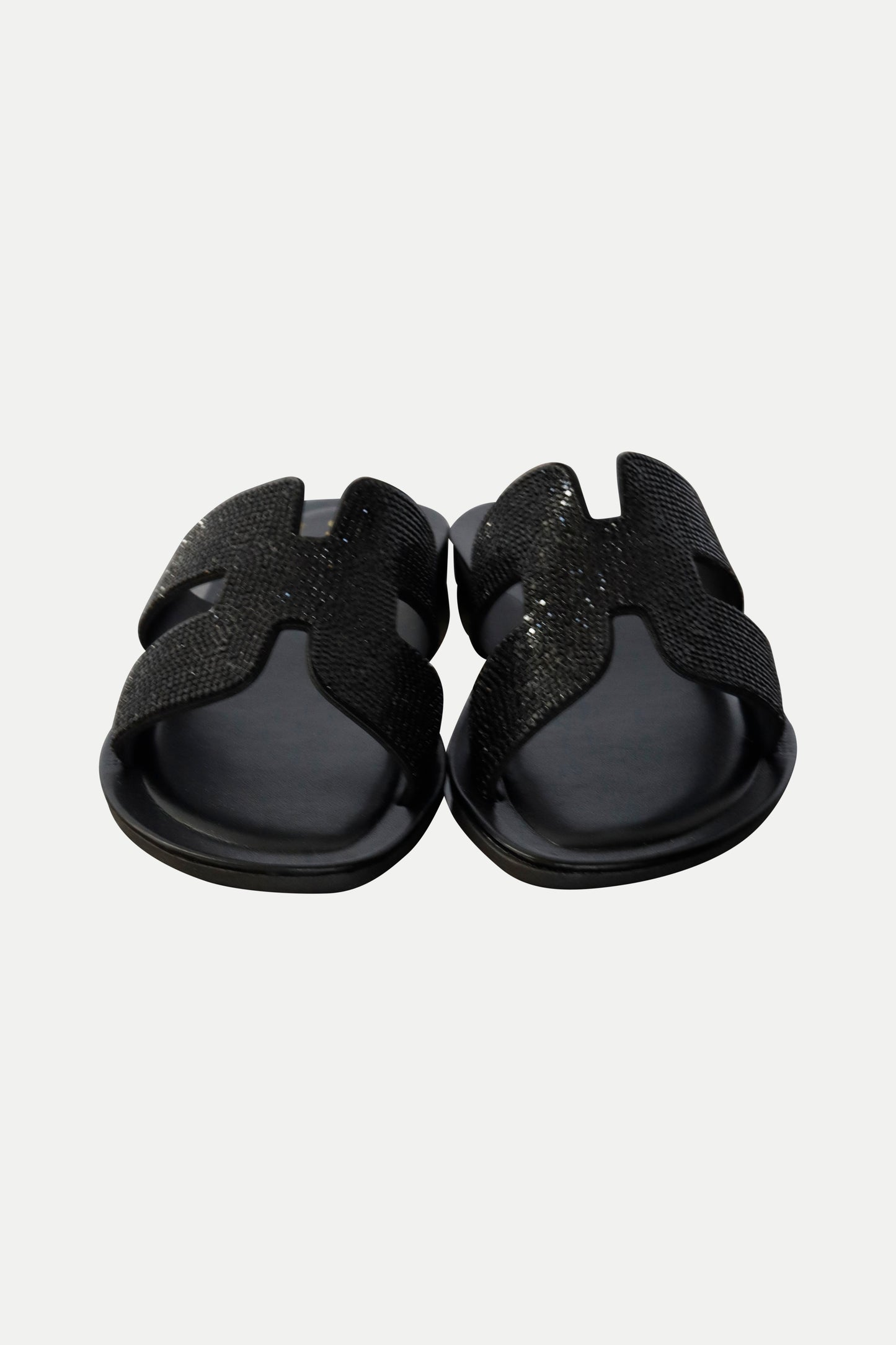 Sandale mit Strass in schwarz