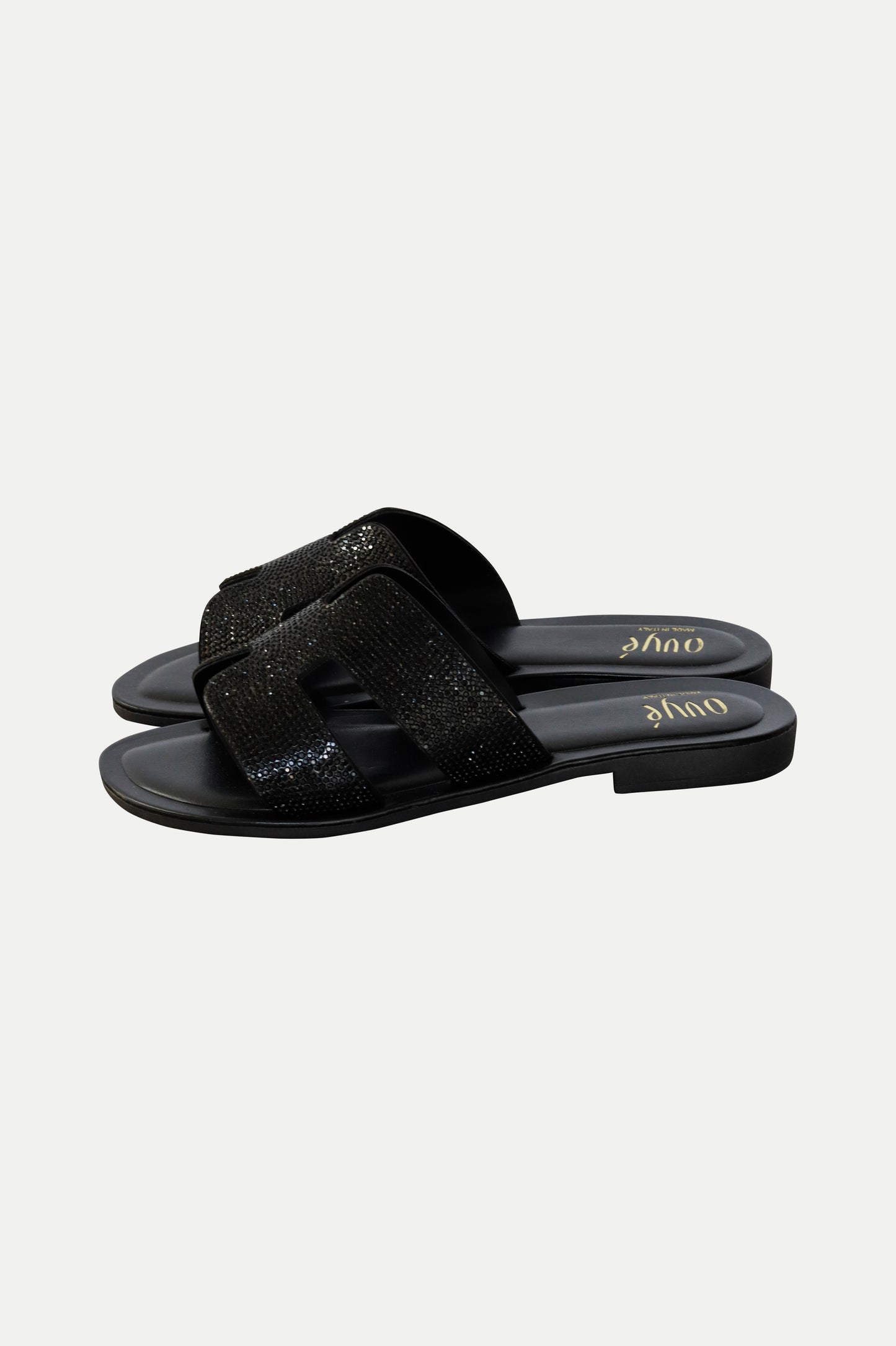 Sandale mit Strass in schwarz