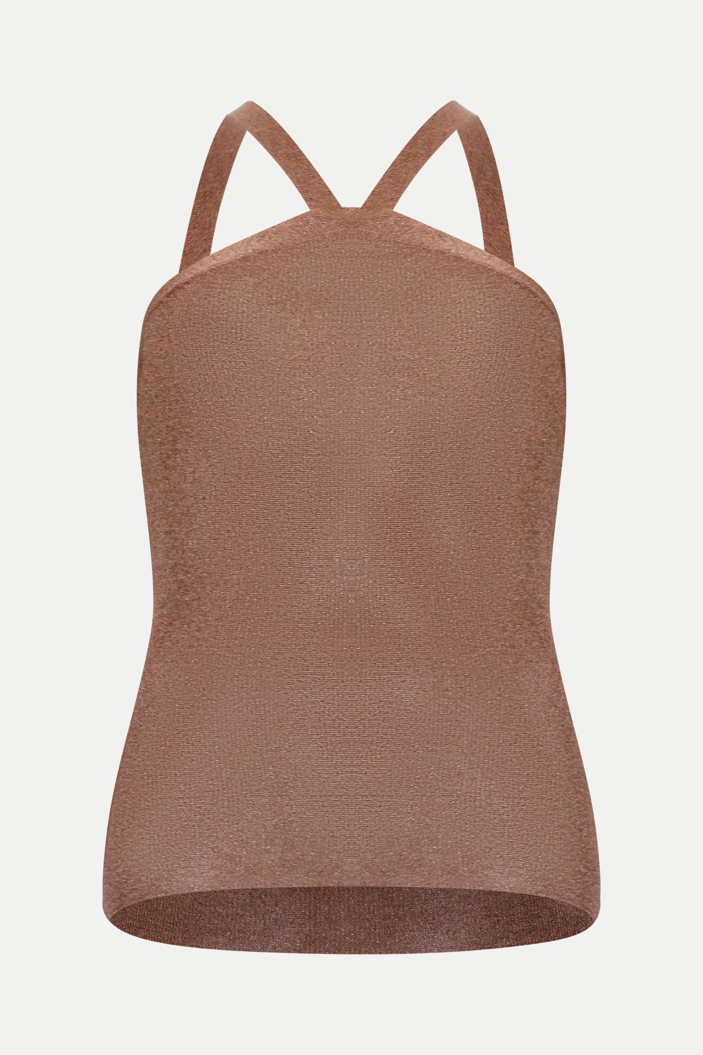 Neckholder Top in dunkelbraun