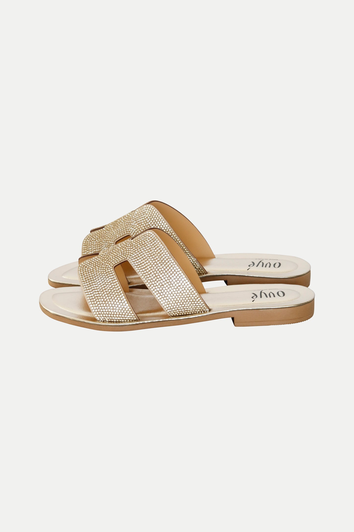 Sandale mit Strass in gold
