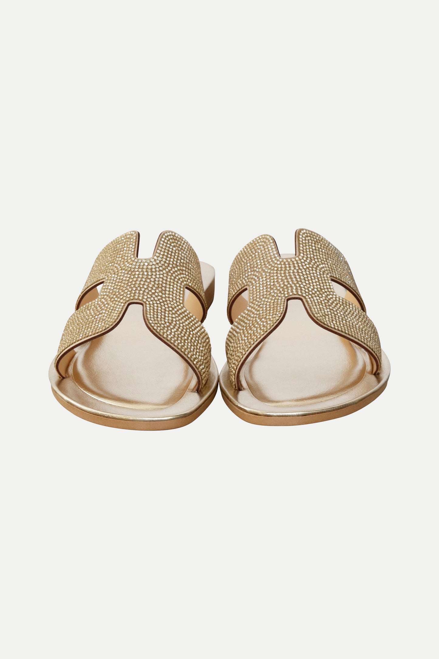 Sandale mit Strass in gold