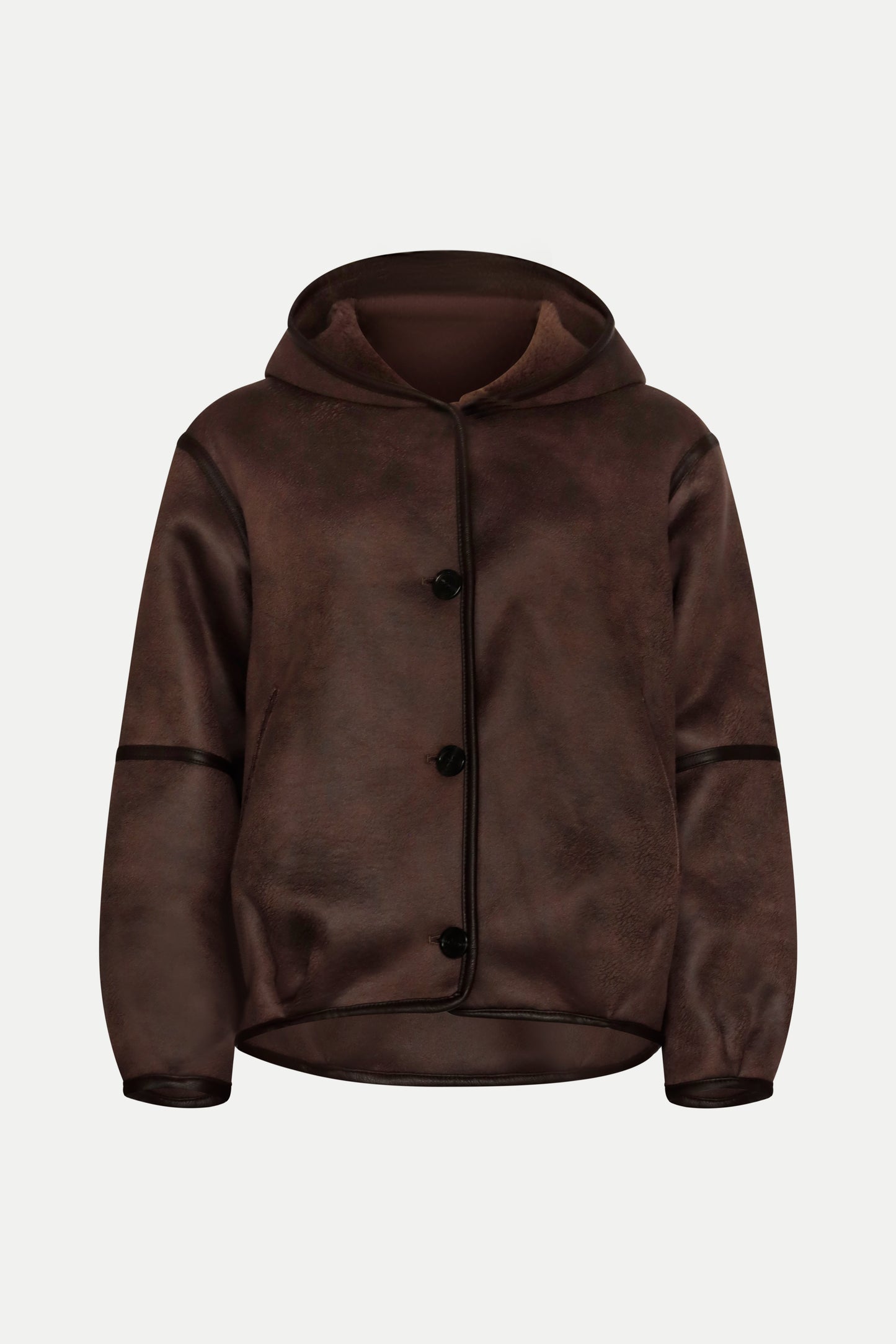 Wendbare Jacke aus Wollfell in dunkelbraun
