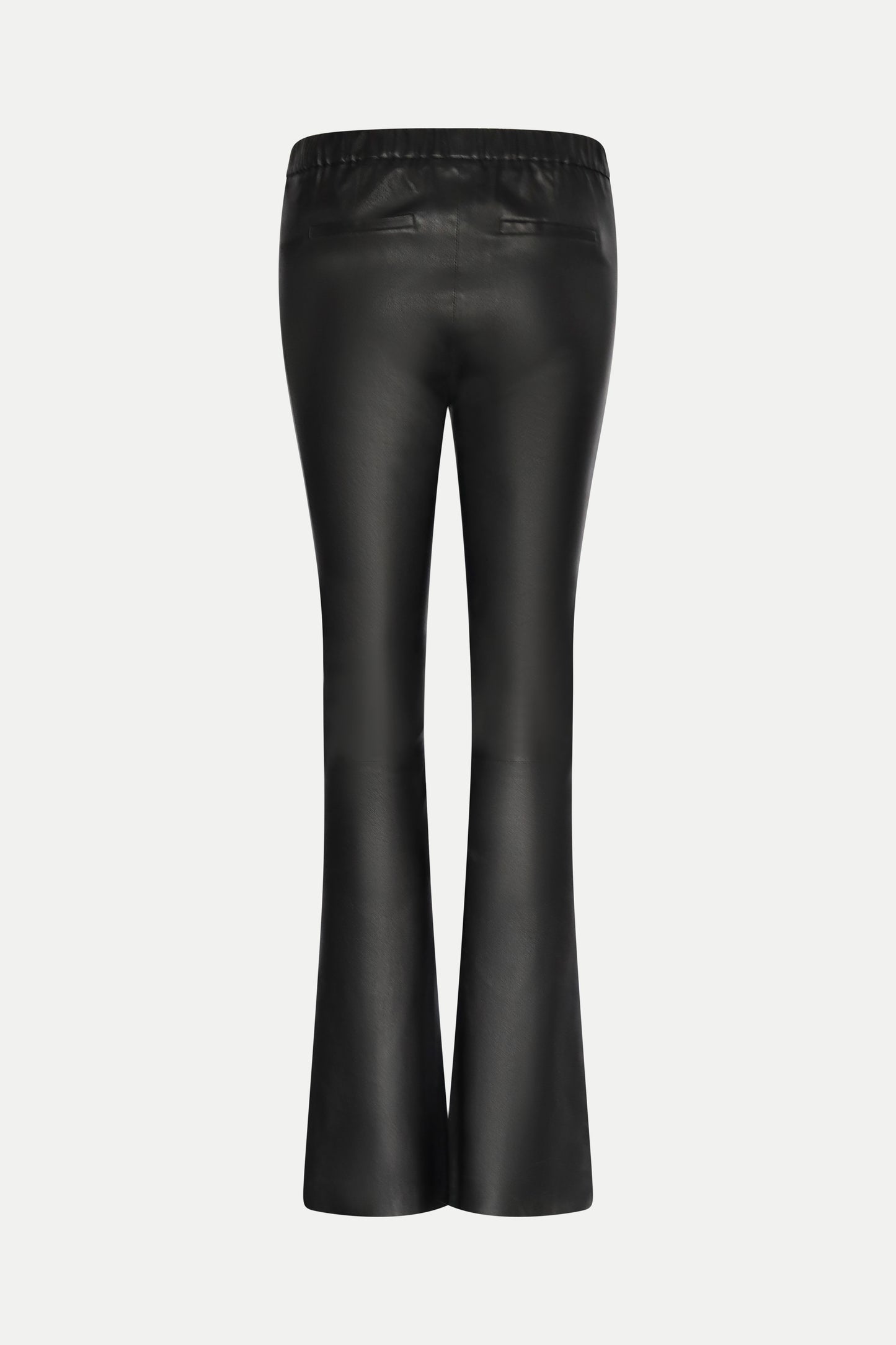 Lederhose im Boot- Cut Fit in schwarz
