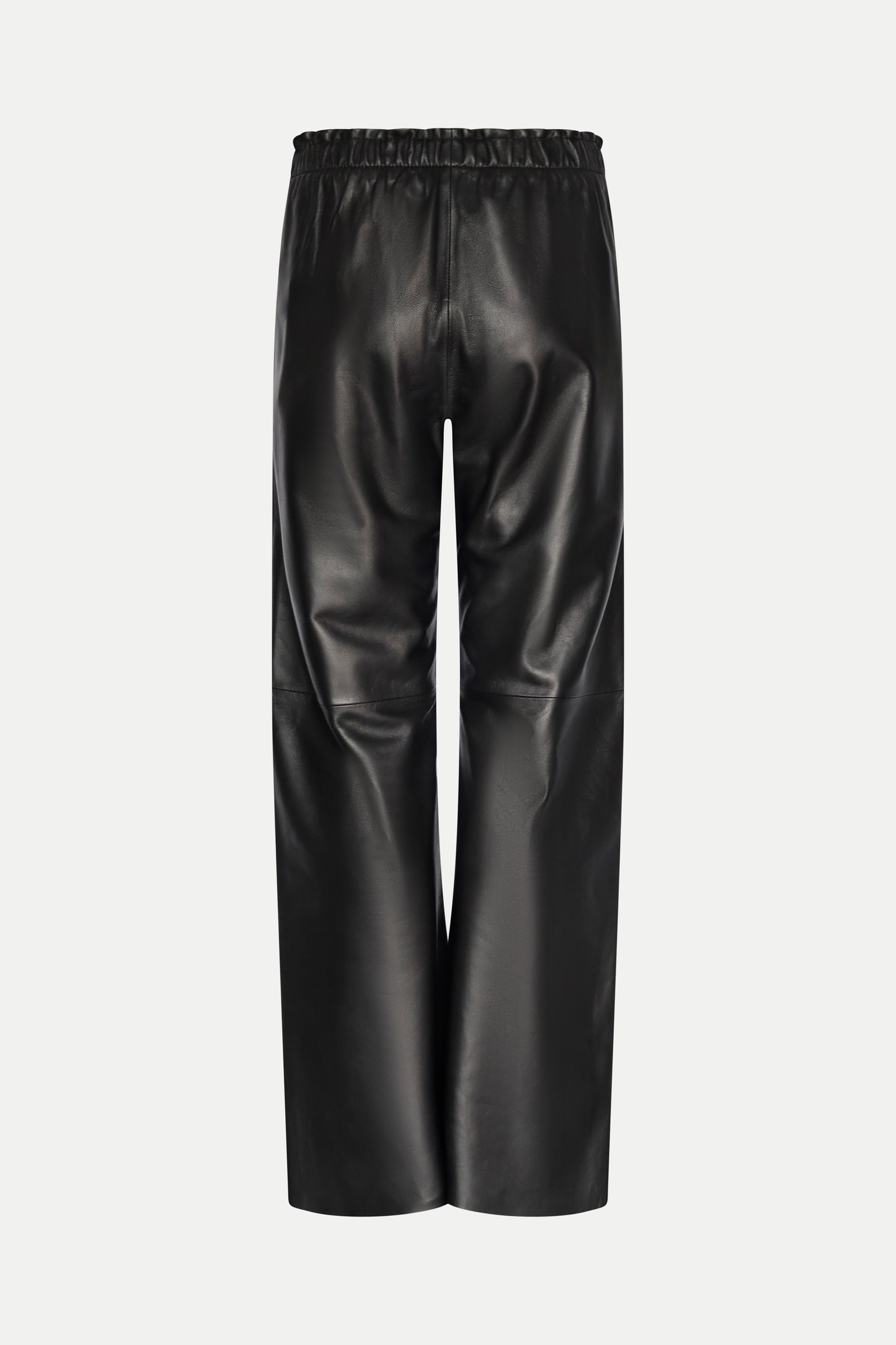 Weite Lederhose in schwarz