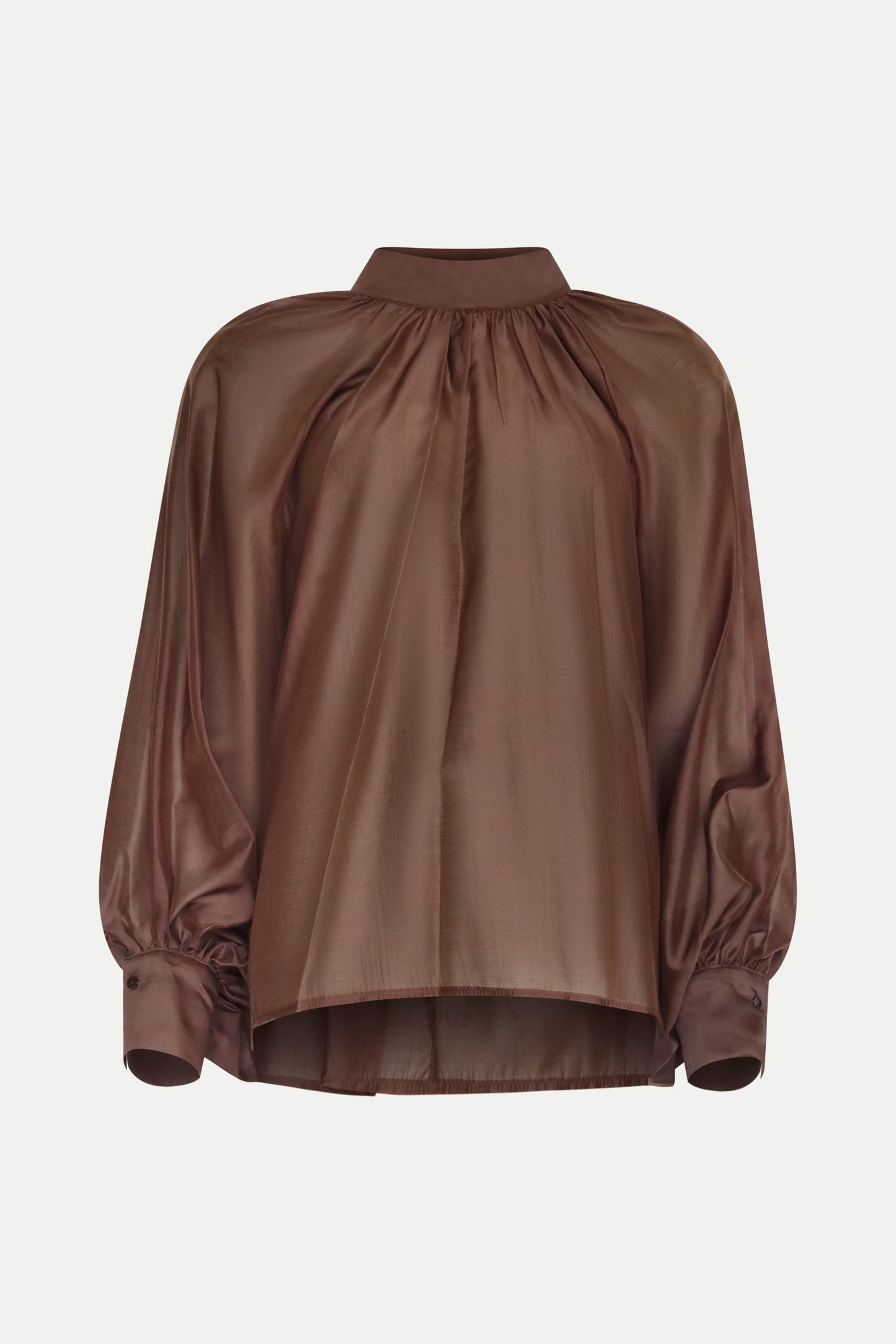 Romantische Bluse in dunkelbraun
