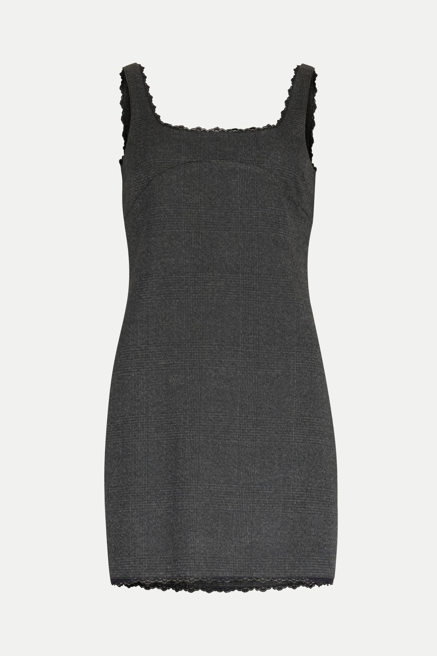 Kleid im Karomuster mit Spitzen- Details