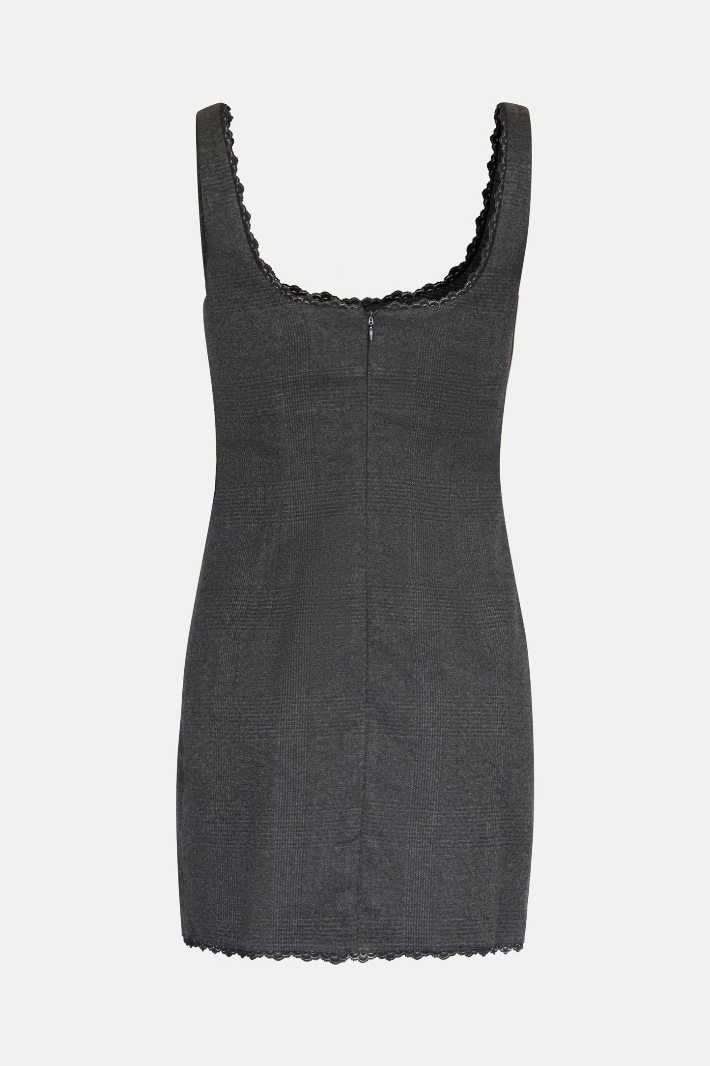 Kleid im Karomuster mit Spitzen- Details