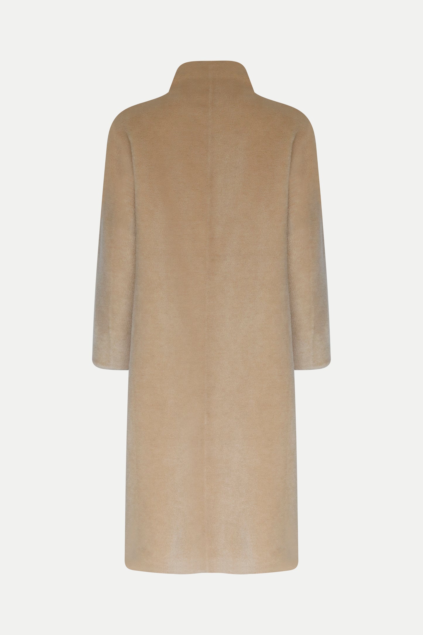 Wendbarer Mantel aus Wollfell in beige