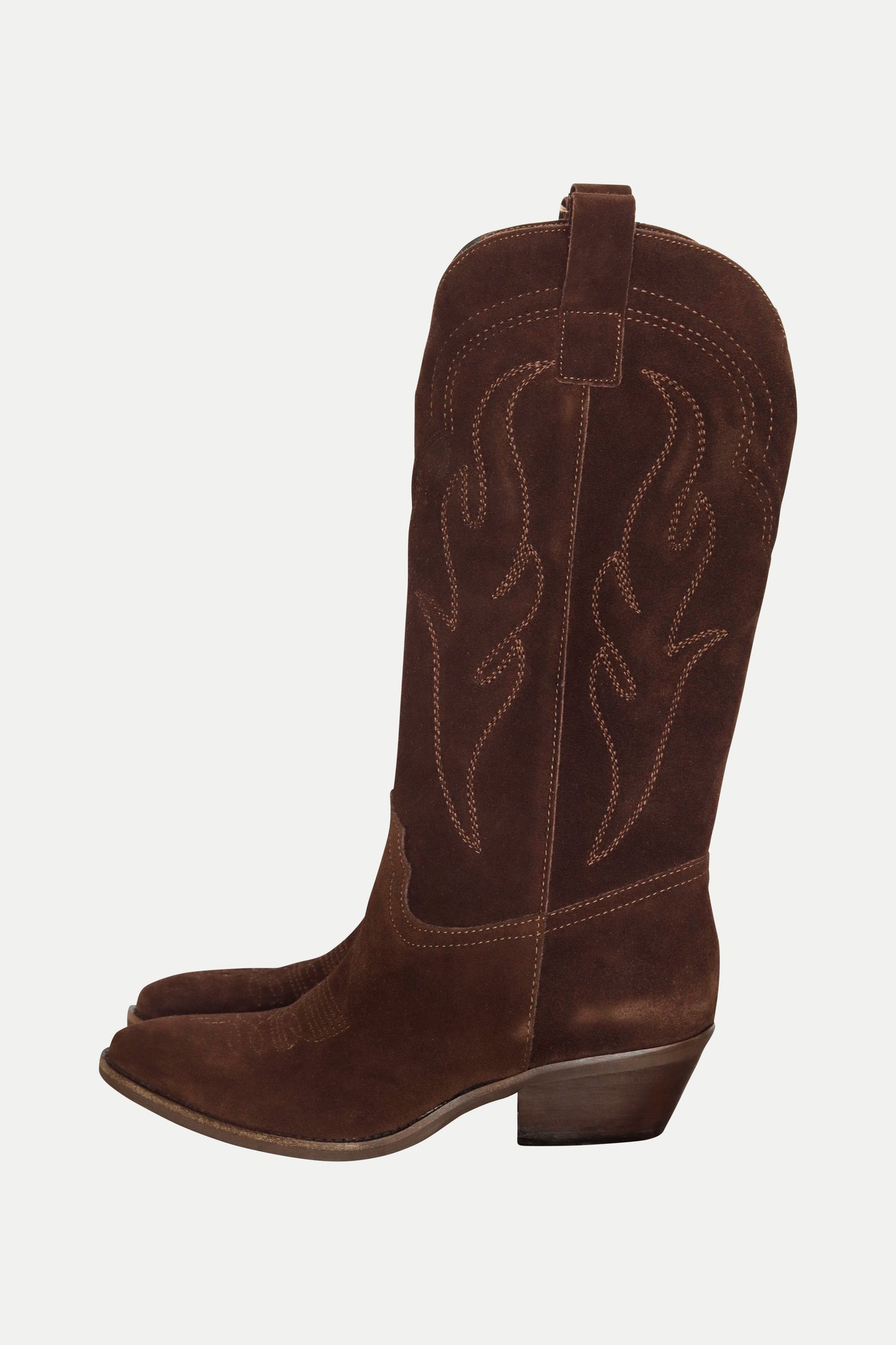 Cowboy- Boots aus Leder in dunkelbraun