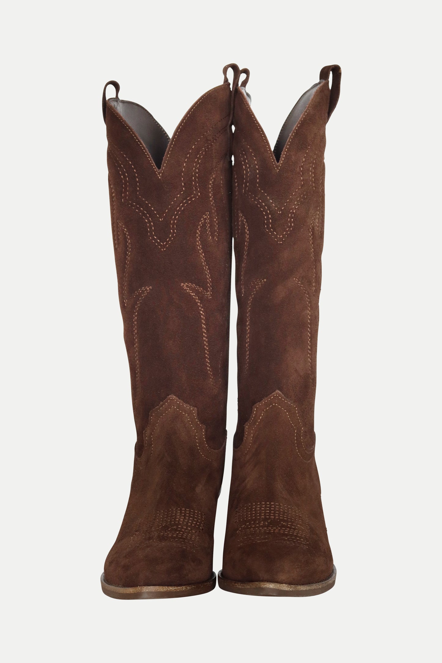 Cowboy- Boots aus Leder in dunkelbraun