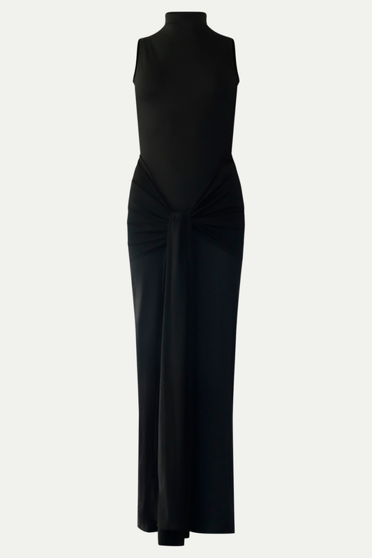 Schwarzes Ärmelloses Bodycon Maxikleid