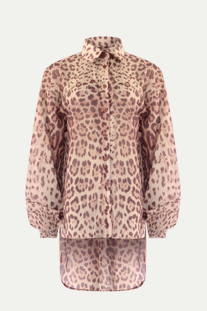 Set aus Bluse und Hose im Leo- Print
