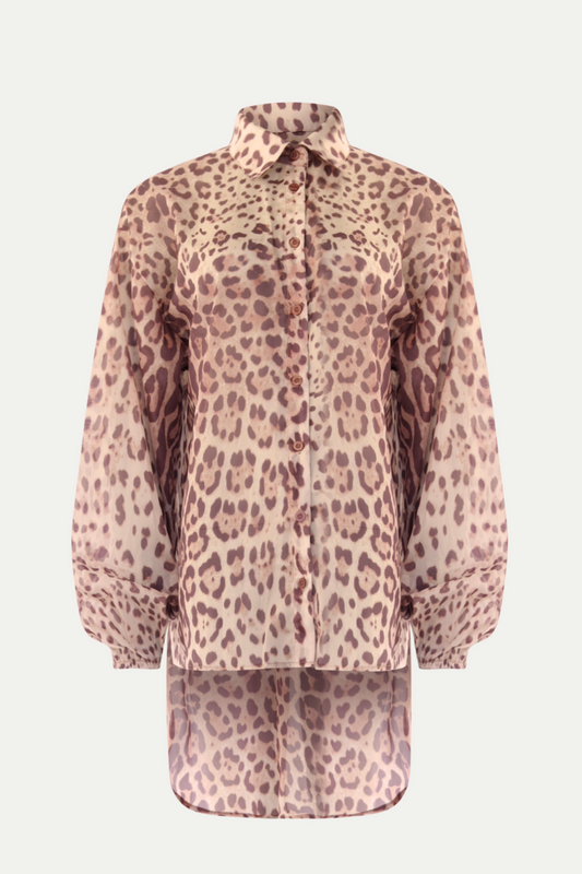 Set aus Bluse und Hose im Leo- Print