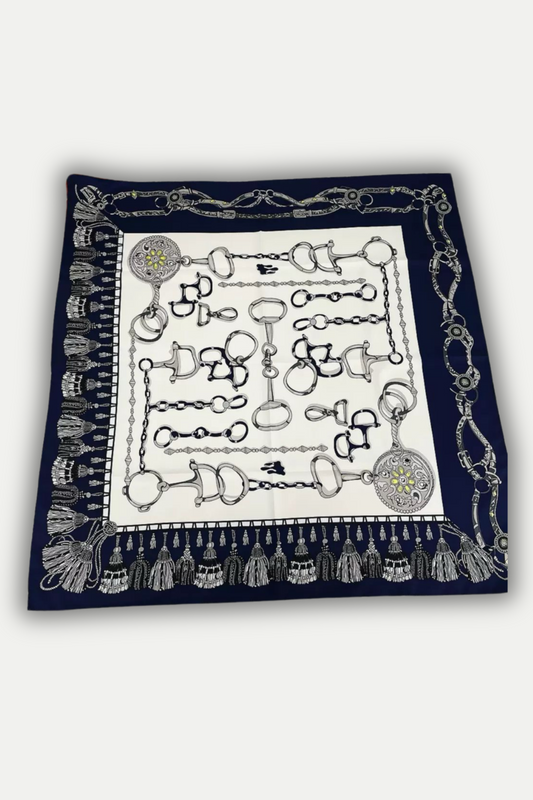 Luxuriöses Seidentuch 90 x 90 cm "Chain Elegance"