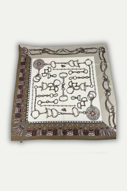 Luxuriöses Seidentuch 90 x 90 cm "Chain Elegance"