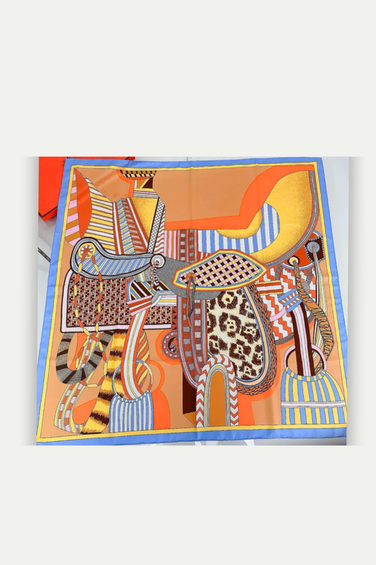 Luxuriöses Seidentuch 90 x 90 cm "Ethno Leo"