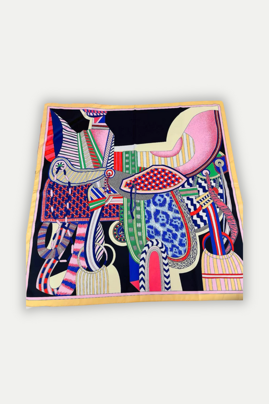 Luxuriöses Seidentuch 90 x 90 cm "Ethno Leo"