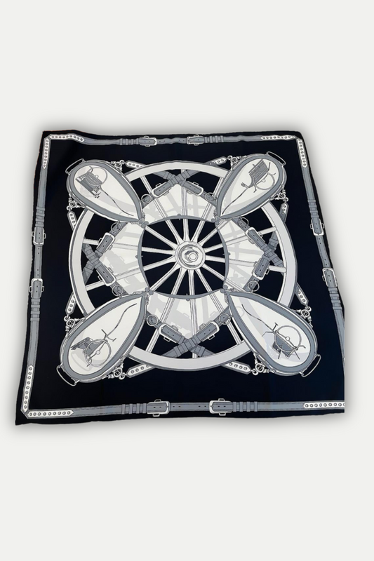 Luxuriöses Seidentuch 90 x 90 cm "Mechanical Harmony"