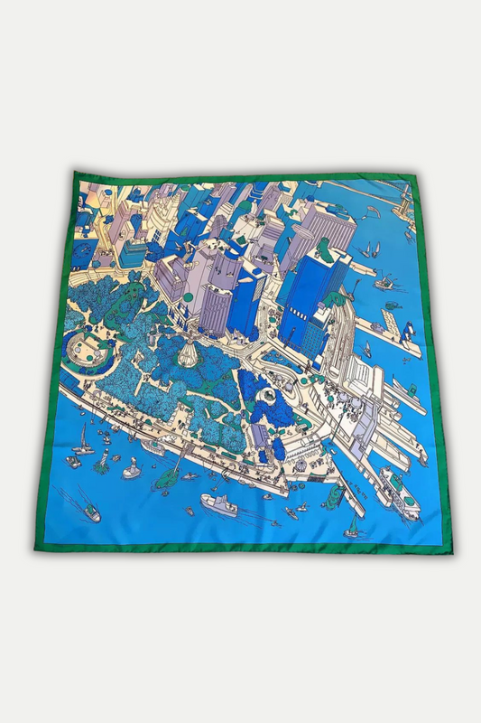 Luxuriöses Seidentuch 90 x 90 cm "Cityscape Dreams"