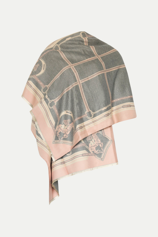 Luxuriöser Schal "The Cane Collection" grey melange/rosé