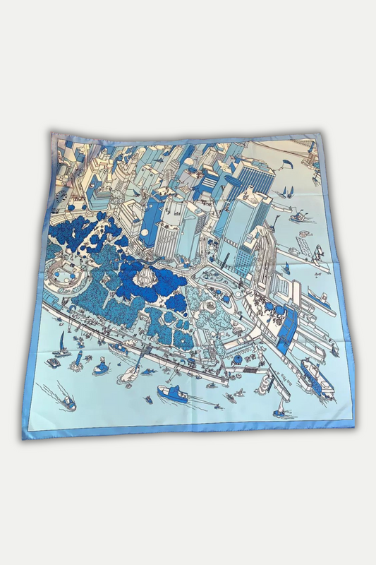Luxuriöses Seidentuch 90 x 90 cm "Cityscape Dreams"