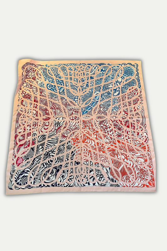 Luxuriöses Seidentuch 90 x 90 cm "Lignes Infinies"