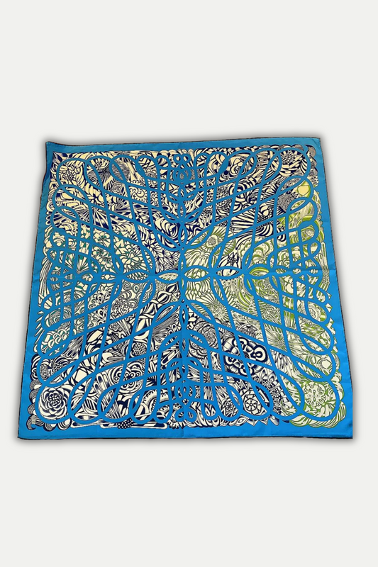 Luxuriöses Seidentuch 90 x 90 cm "Lignes Infinies"