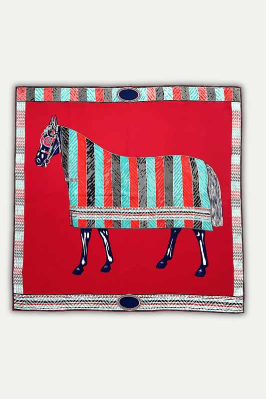 Luxuriöses Seidentuch 90 x 90 cm "Cheval Drapé"