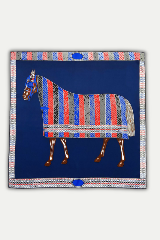 Luxuriöses Seidentuch 90 x 90 cm "Cheval Drapé"