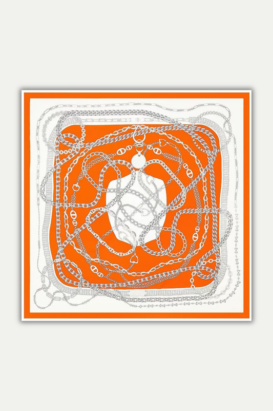 Luxuriöses Seidentuch 130 x 130 cm "Chaîne Infinie"