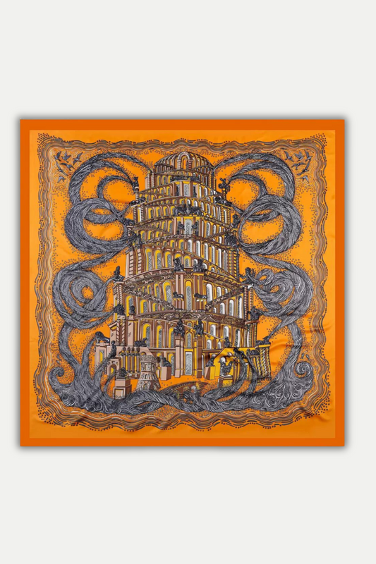 Luxuriöses Seidentuch 130 x 130 cm "Tour des Étoiles"