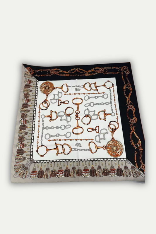 Luxuriöses Seidentuch 90 x 90 cm "Chain Elegance"