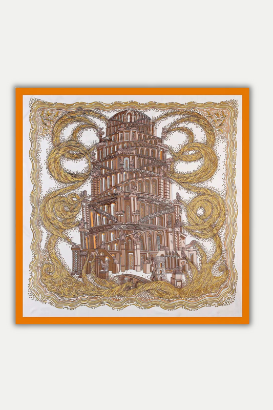 Luxuriöses Seidentuch 130 x 130 cm "Tour des Étoiles"