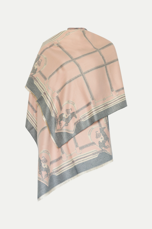 Luxuriöser Schal "The Cane Collection" rosé/grey melange