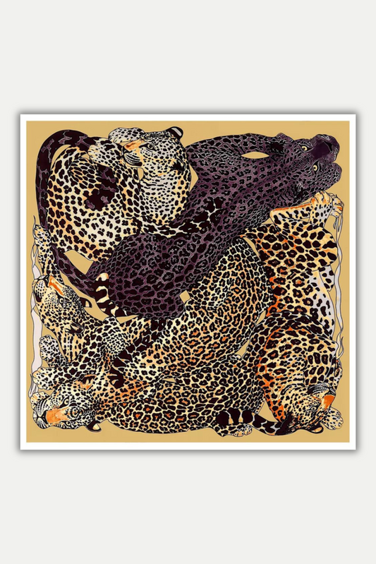 Luxuriöses Seidentuch 130 x 130 cm "La Danse Sauvage"